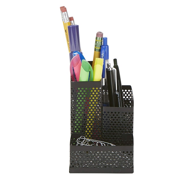 Mind Reader EMPORG2-BLK 2 Piece Cup  Pen  Pencil  Paperclip  Thumbtack Holder  Office Supplies Storage Organizer  Sticky Notes  Index Cards  Black  2 Count - Image 3
